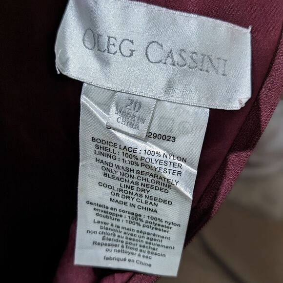 Oleg Cassini Size 20 Red Wine Ball Gown Dress with Pockets - Picture 6 of 7